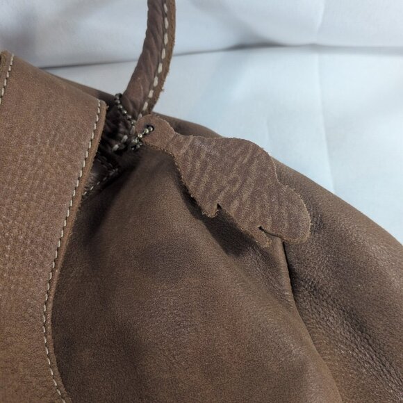 Roots Canada Genuine Leather Backpack Brown Canadian Leaf Bag Tan Vintage Large - Picture 9 of 16